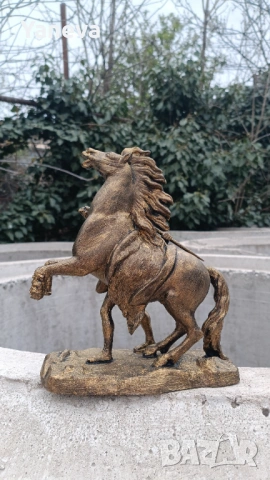 Метална , френска статуетка „Конете от Марли“ от скулптора Гийом Кусту. , снимка 2 - Статуетки - 54027811
