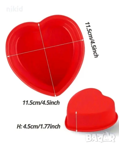 Гладко сърце средна силиконова форма калъп силиконова форма дълбока отливка сапун гипс желе кекс, снимка 2 - Форми - 21734052