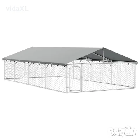 vidaXL Дворна клетка за кучета с покрив, 600x300x150 см