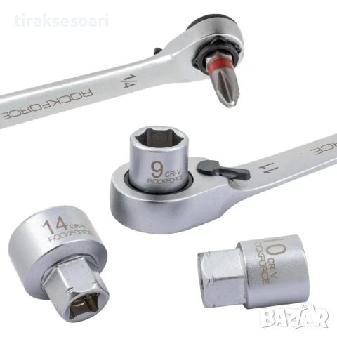 Мини Гедоре Комплект 31 Части 1/4'' ROCKFORCE - Професионален и Компактен Набор Инструменти, снимка 5 - Гедорета - 50721497