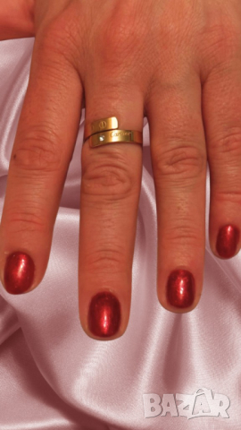 Модерен дамски пръстен тип халка от неръждаема стомана с цирконий Casablanca, снимка 2 - Пръстени - 44621535