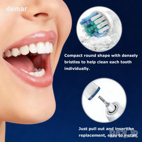 Комплект от 8 глави за четка за зъби Oral-B Pro100 Vitality Plus Pro 700 300 2000, снимка 5 - Други - 54117938