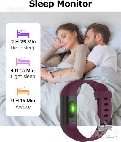 Фитнес часовник с пулсомер, монитор за сън, брояч на крачки, брояч на калории, за Android и iOS, снимка 5 - Смарт гривни - 53982906