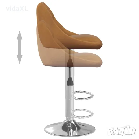 vidaXL Бар табуретки, 2 бр, кафяви, кадифе, снимка 7 - Столове - 56147140