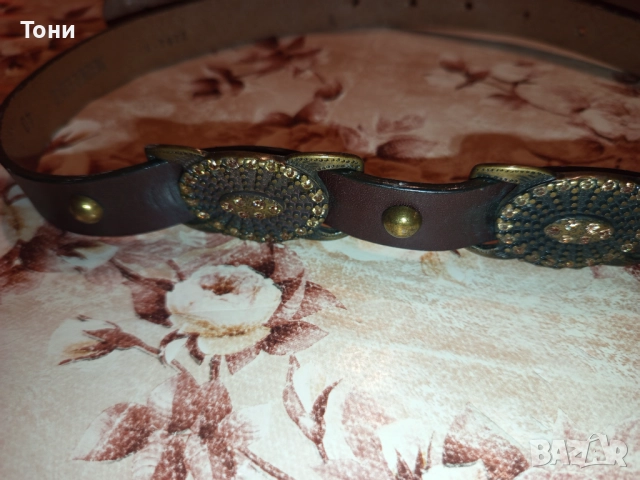 MADELEINE Италиански Дамски Колан от Естествена Кожа Нов 95см., снимка 4 - Колани - 52777302