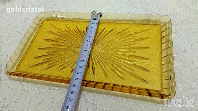 ретро стъклен поднос цветно стъкло , снимка 3 - Антикварни и старинни предмети - 48840642