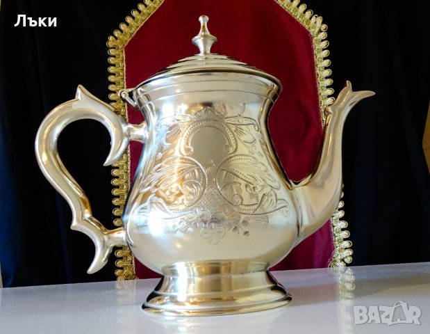 Английски чайник,кана,никелово сребро,маркировка. , снимка 2 - Антикварни и старинни предмети - 30702242