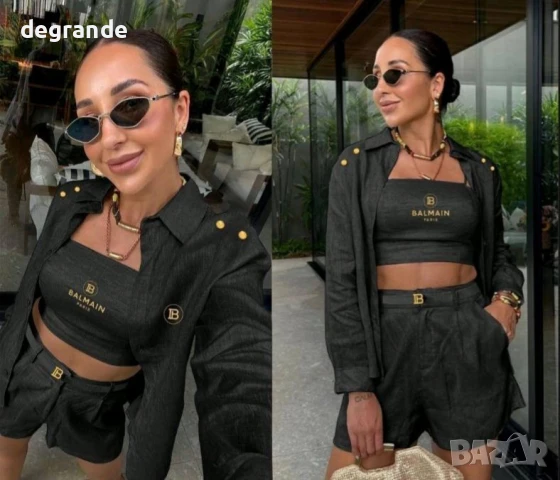 Прекрасен Дамски комплект Balmain, снимка 3 - Комплекти - 51304603