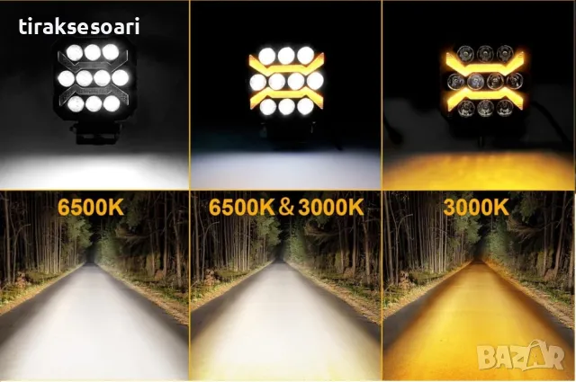  Висок клас LED Диоден Боен фар за трактори ATV мотокари камиони Квадрат, снимка 3 - Аксесоари и консумативи - 49335704