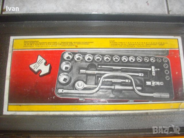 Нова Немска Гедория/Гидория/Комплект Инструменти-25 Части-Старо Качество-Маткап/Тресчотка/Удължители, снимка 3 - Други инструменти - 40073681