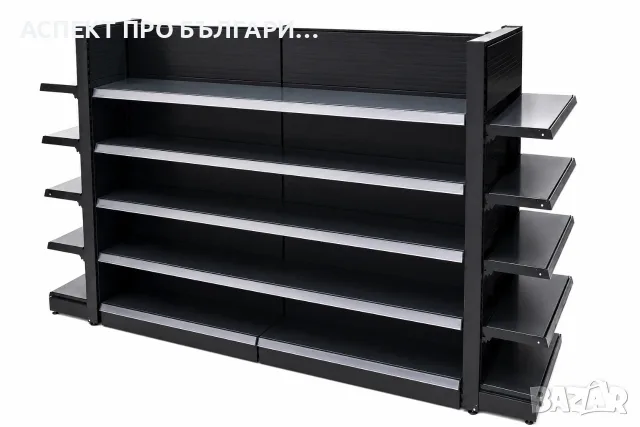 Островна стелажна група с Н-образна конфигурация 30х195х30, L280, снимка 4 - Стелажи и щандове - 55815961