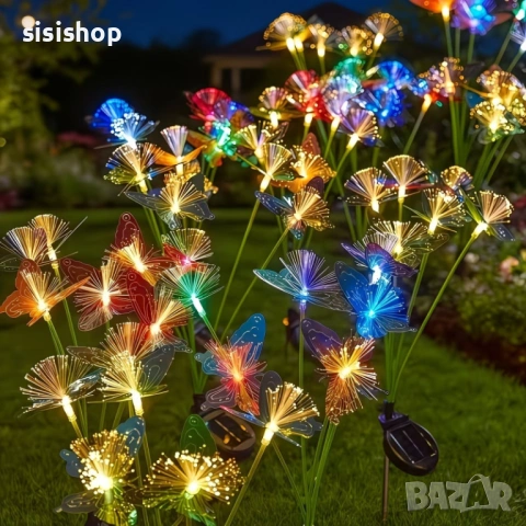 Декоративни соларни лампи с пеперуди – Водоустойчиви RGB цветове, идеални за цветни лехи и алеи 4986, снимка 10 - Декорация за дома - 54070683