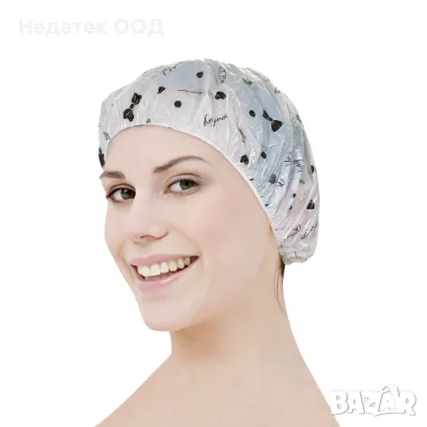 Комплект шапки за баня, 3 бр, Черно/ бели, снимка 2 - Други - 49003478