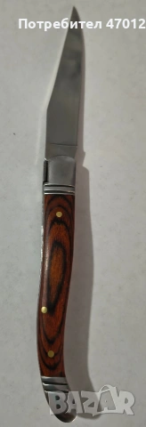 Джобно ножче от стомана и дърво. , снимка 3 - Ножове - 53121449