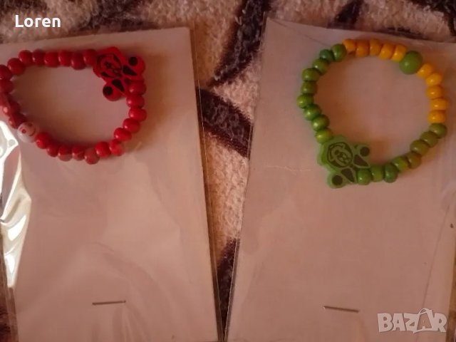 Ново!Гривнички с Мики Маус от дървен материал 