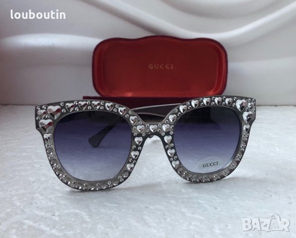 Gucci дамски слънчеви очила с камъни тип котка, снимка 4 - Слънчеви и диоптрични очила - 31091382