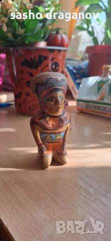 Глинена статуетка - свирка от Перу, снимка 6 - Други ценни предмети - 52502099