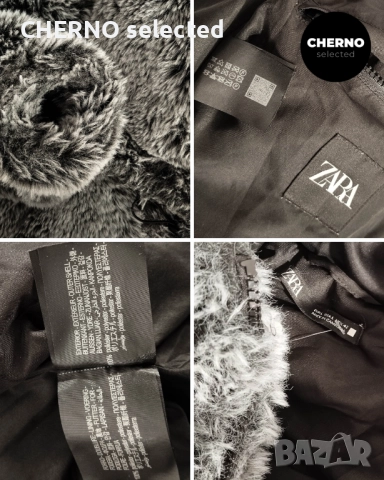 ZARA Яке от изкуствен косъм с качулка – Размер L – Ново без етикети, снимка 13 - Якета - 52860348