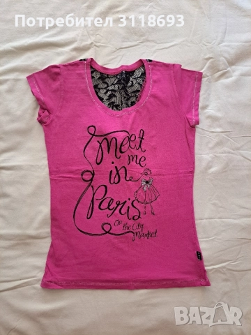 Момичешка тениска с дантела