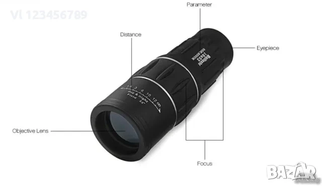 Мощен монокъл/ бинокъл/ - Bushnell 16х52, снимка 5 - Оборудване и аксесоари за оръжия - 50813530