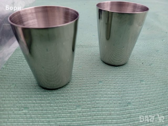 Чаши неръждавейка в кожен калъф 4 броя, снимка 4 - Чаши - 35384233