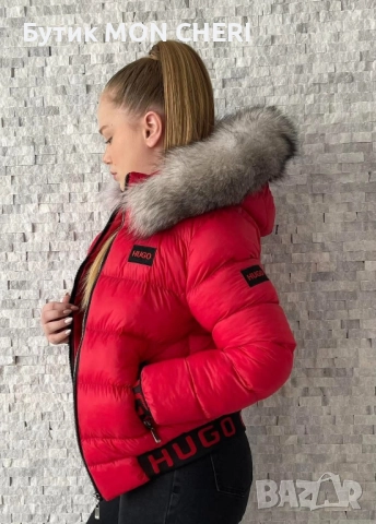 Дамско зимно яке Hugo Boss червено 