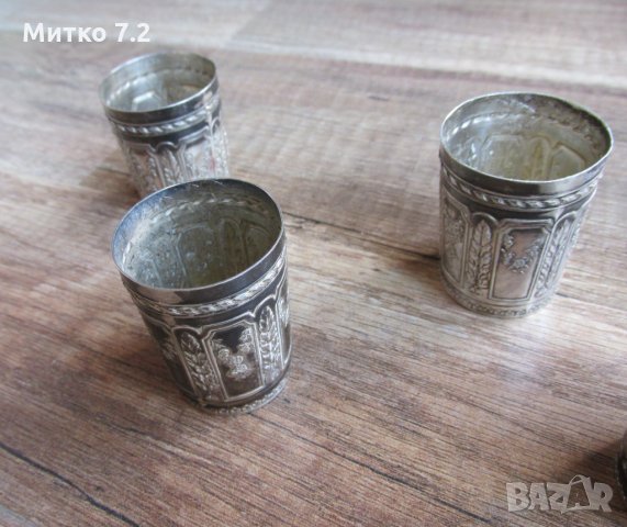 Стар комплект сребърни чашки , снимка 7 - Антикварни и старинни предмети - 32106419