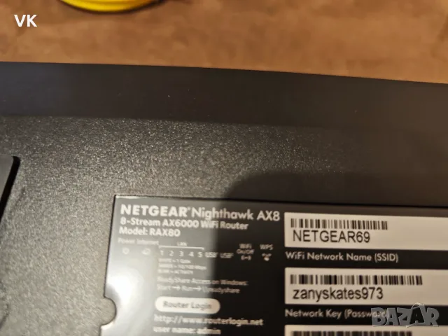 NETGEAR Nighthawk RAX80 Wi-Fi 6 AX6000 – 5x LAN, USB 3.0, снимка 5 - Рутери - 56259863