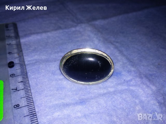 СТАР МАСИВЕН МОДЕН ПОСРЕБРЕН МЕДЕН АРТ ПРЪСТЕН с ШЛИФОВАН МИНЕРАЛ 36966, снимка 7 - Пръстени - 39709400