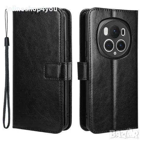 Кожен Калъф Тип Тефтер за Honor Magic6 Pro със защита на камерите, снимка 5 - Калъфи, кейсове - 48359602