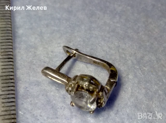 СКЪПОЦЕННА СРЕБЪРНА ОБЕЦА РОДИРАНО СРЕБРО 925 АНГЛИЯ с ЮВЕЛИРНО ФАСЕТИРАНИ ЦИРКОНИ 34330, снимка 7 - Обеци - 50542259