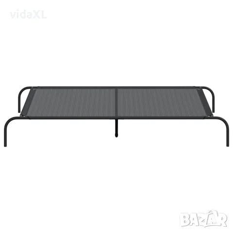 vidaXL Повдигнато легло кучета черно 150x90x20 cm Текстилен и стомана, снимка 4 - За кучета - 56147548