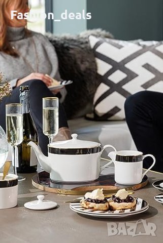 Нов Фин Mikasa Luxe Deco Чайник с Инфузер за Чай Подарък дом кухня порцелан, снимка 10 - Други стоки за дома - 42822868