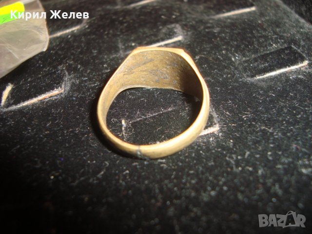 РЕТРО СТАРИНЕН БРОНЗОВ ПРЪСТЕН 20-те 30-те ГОДИНИ с БУКВА 6164, снимка 3 - Колекции - 30554514