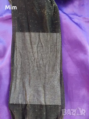 M/L Черен чорапогащник със златист брокат , снимка 3 - Бельо - 48374012
