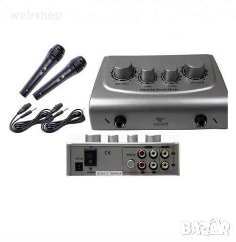 Миксер/пулт AZUSA караоке с 2 микрофона и ехо ефекти
