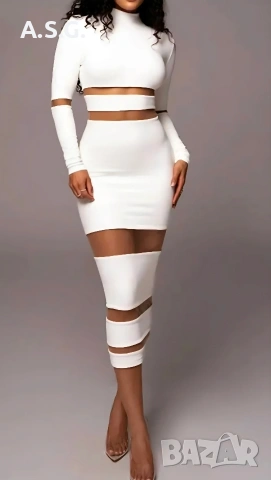 Екстравагантна бяла рокля 