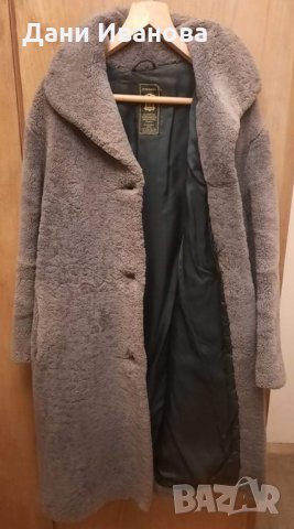 Дамско сиво палто от естествена агнешка кожа, снимка 2 - Палта, манта - 31059662