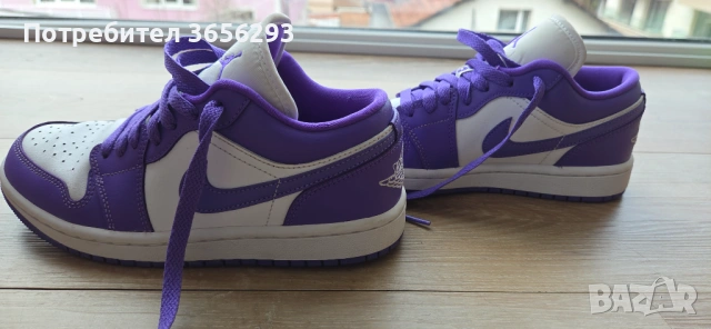 Автентични дамски Nike Air Jordan 1 в цвят лилаво. Размер 36.5, снимка 5 - Маратонки - 54012934