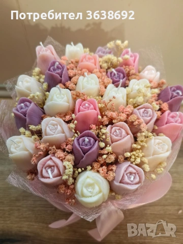 Букет от соеви лалета, снимка 2 - Подаръци за жени - 54045082
