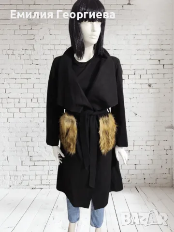 Черно палто , снимка 3 - Палта, манта - 49231352
