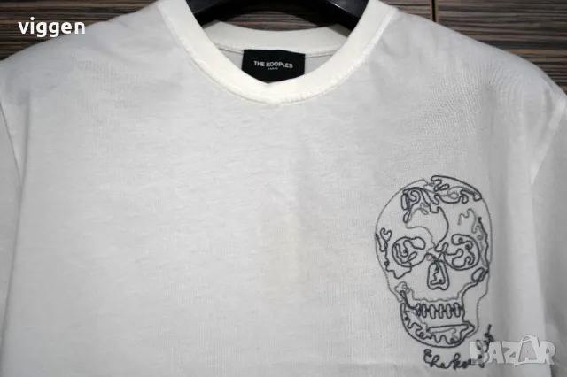 Нова оригинална фланелка The Kooples с бродиран череп. Цвят бял. Размер М. Топ цена 45лв., снимка 17 - Тениски - 50223456