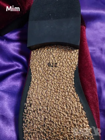 44 Мъжки кадифени обувки/ мокасина/със златист рог, снимка 5 - Мокасини - 48463739