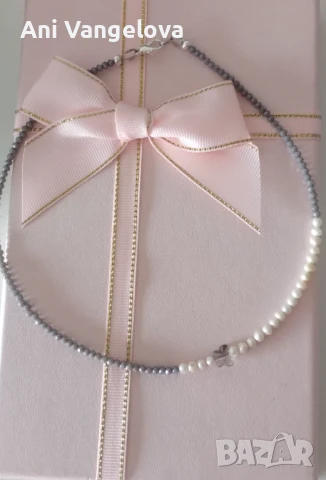 Колие-чокър с естествени перли, снимка 2 - Колиета, медальони, синджири - 50962073