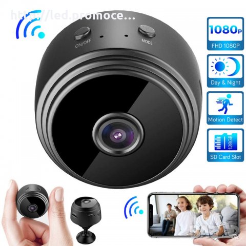 Мини WIFI IP охранителна камера FULL HD 1080p нощно виждане, снимка 4 - HD камери - 30923985