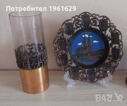 Стара чаша с метален обков и камъни , снимка 4 - Антикварни и старинни предмети - 36893574