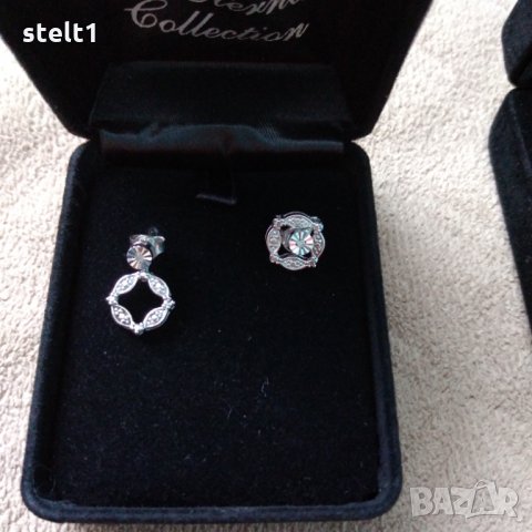 Сребърни Обици и Пръстен с диаманти , снимка 9 - Бижутерийни комплекти - 27521573