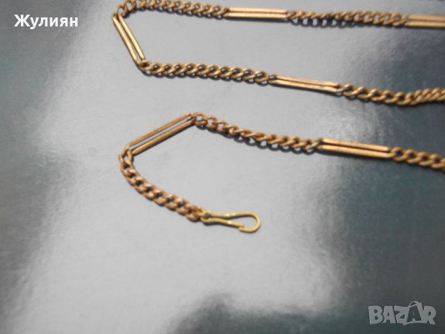 СТАР ПОЗЛАТЕН КЮСТЕК ЗА ДЖОБЕН ЧАСОВНИК, снимка 2 - Антикварни и старинни предмети - 40697065