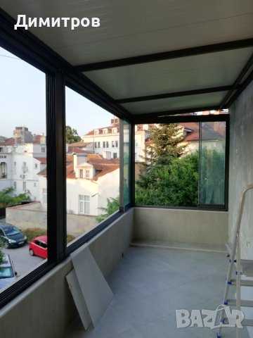 Остъкление тип плъзгане, раменни тенти, ветроупорни завеси, метални конструкции, снимка 15 - Пердета и завеси - 42881105