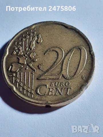 Колекционерска монета - 20 евро цента- 2002г., снимка 4 - Нумизматика и бонистика - 53306546